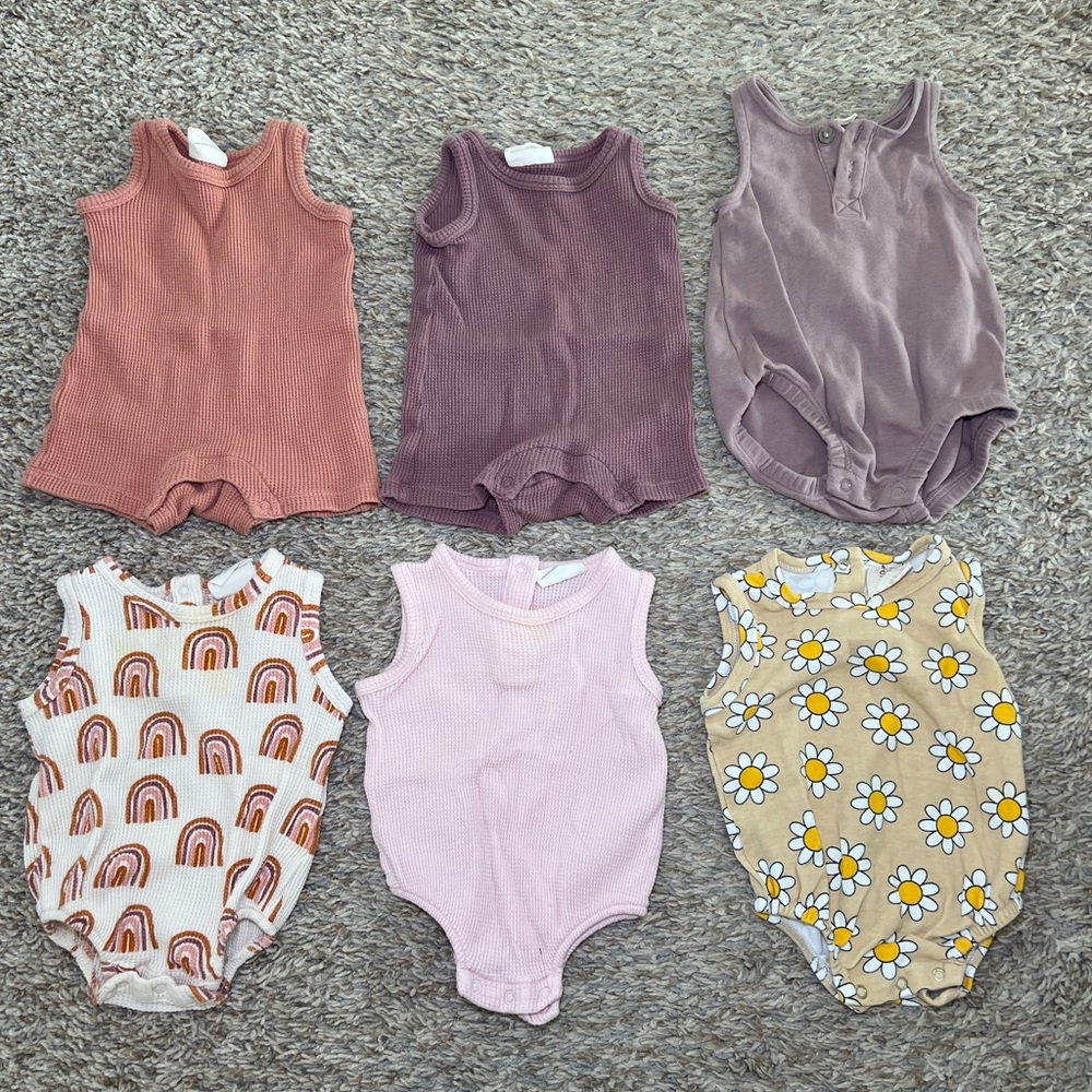 Assorted Kids One Pieces Set - Pink, Purple, Yellow